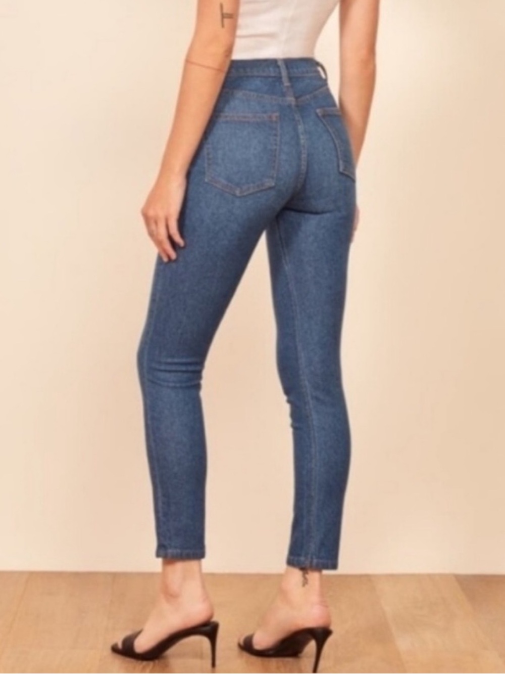 Reformation High & Skinny Jeans Size 24 High Rise Blue Denim